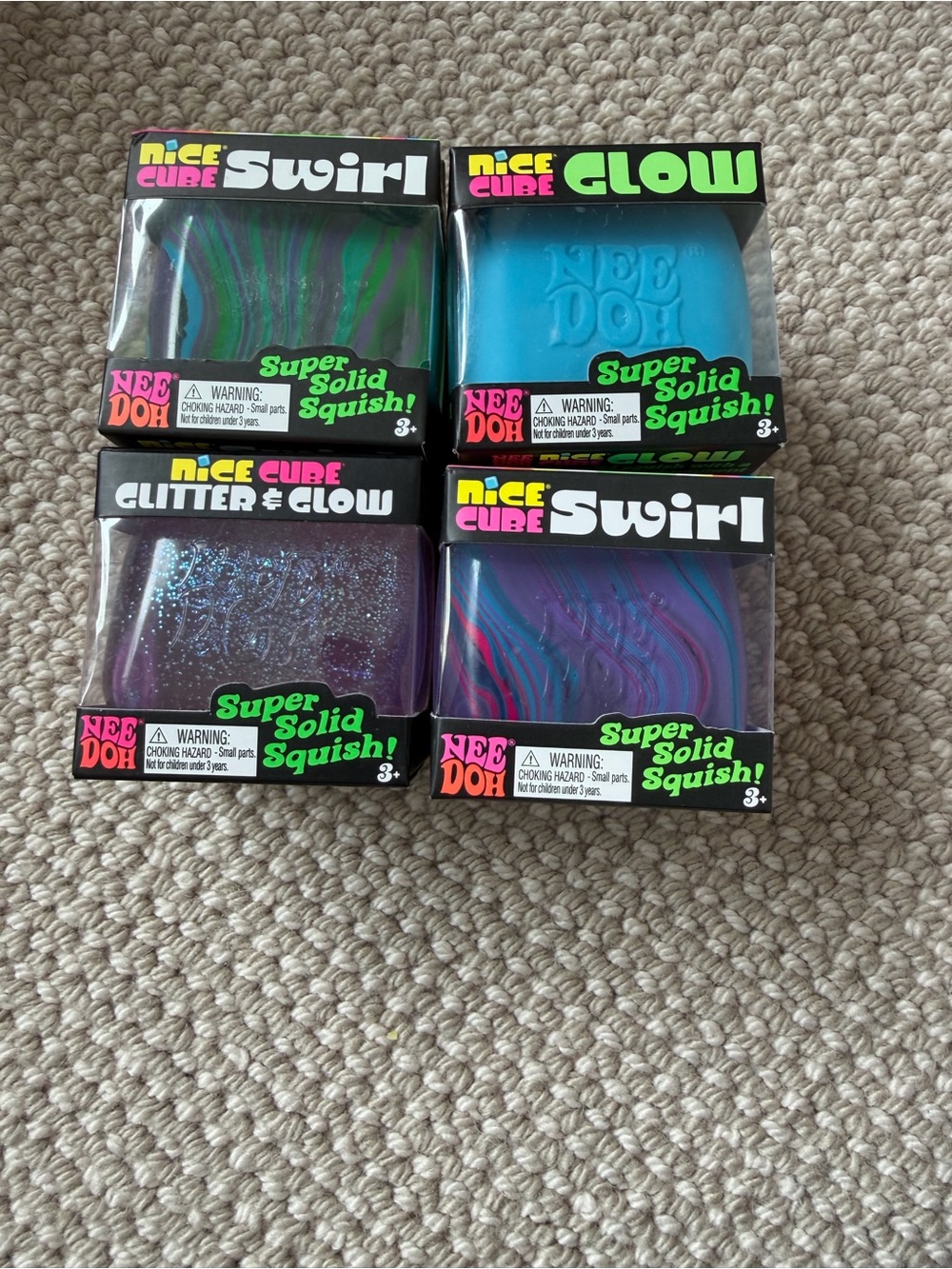 NEEDOH Nice Cube Swirl & Glow Squishy Set - authentic